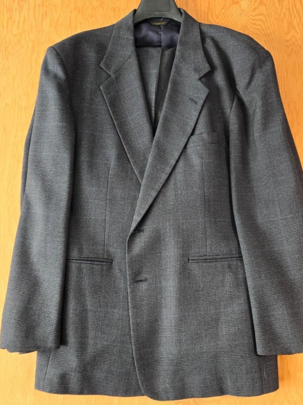 John Henry Vintage 2-Piece Suit Glen Plaid Blazer Pants Gray Mens 44R
